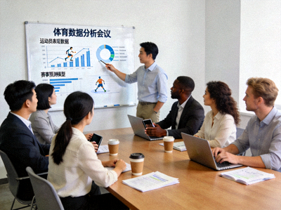 多元化团队在会议室进行体育数据分析